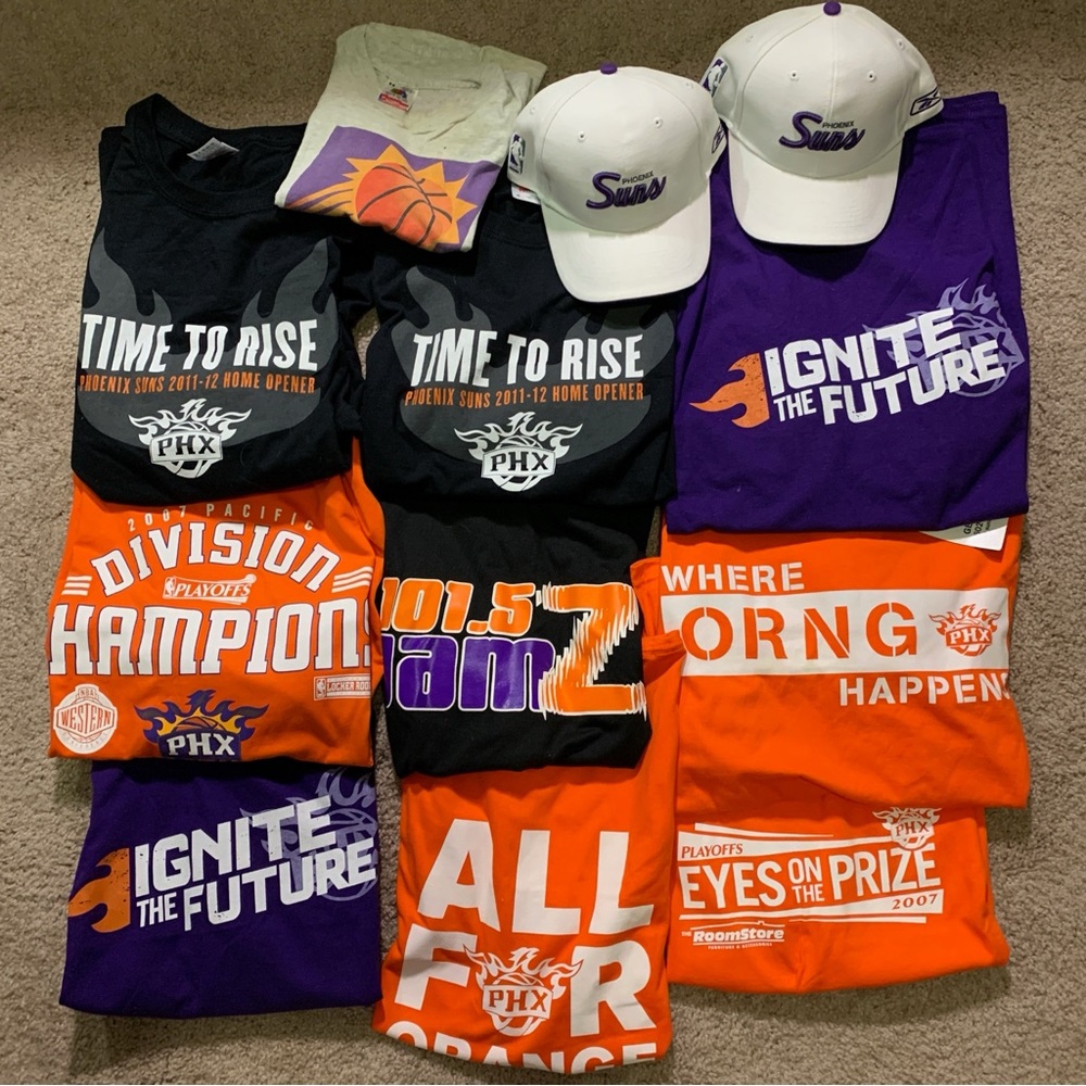 Adult Mens Phoenix Suns Clothing Lot - Hats T Shirt Vintage USA Large XL Youth